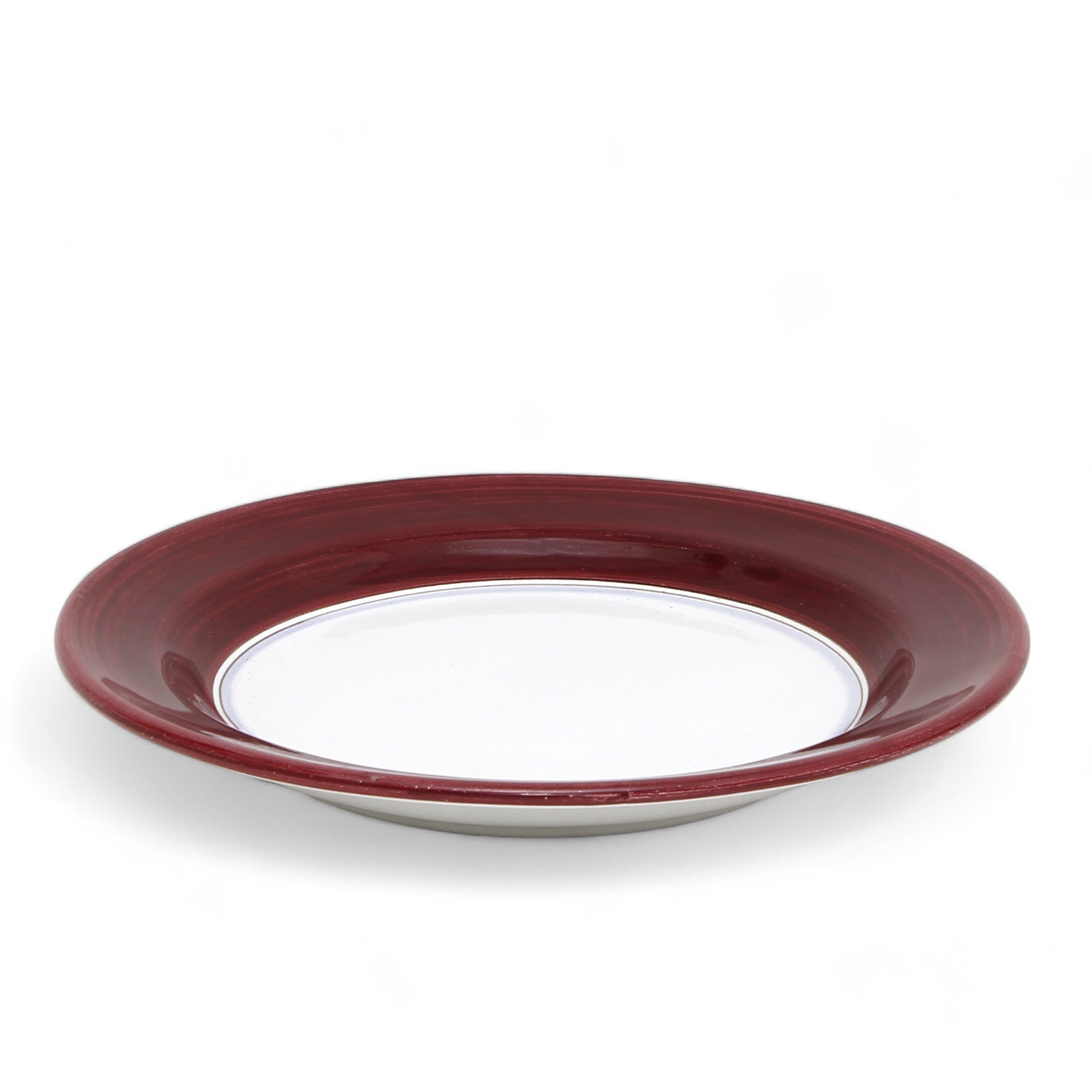 MONOCOLORE: Deruta Hand Painted Charger Buffet Platter BURGUNDY RED