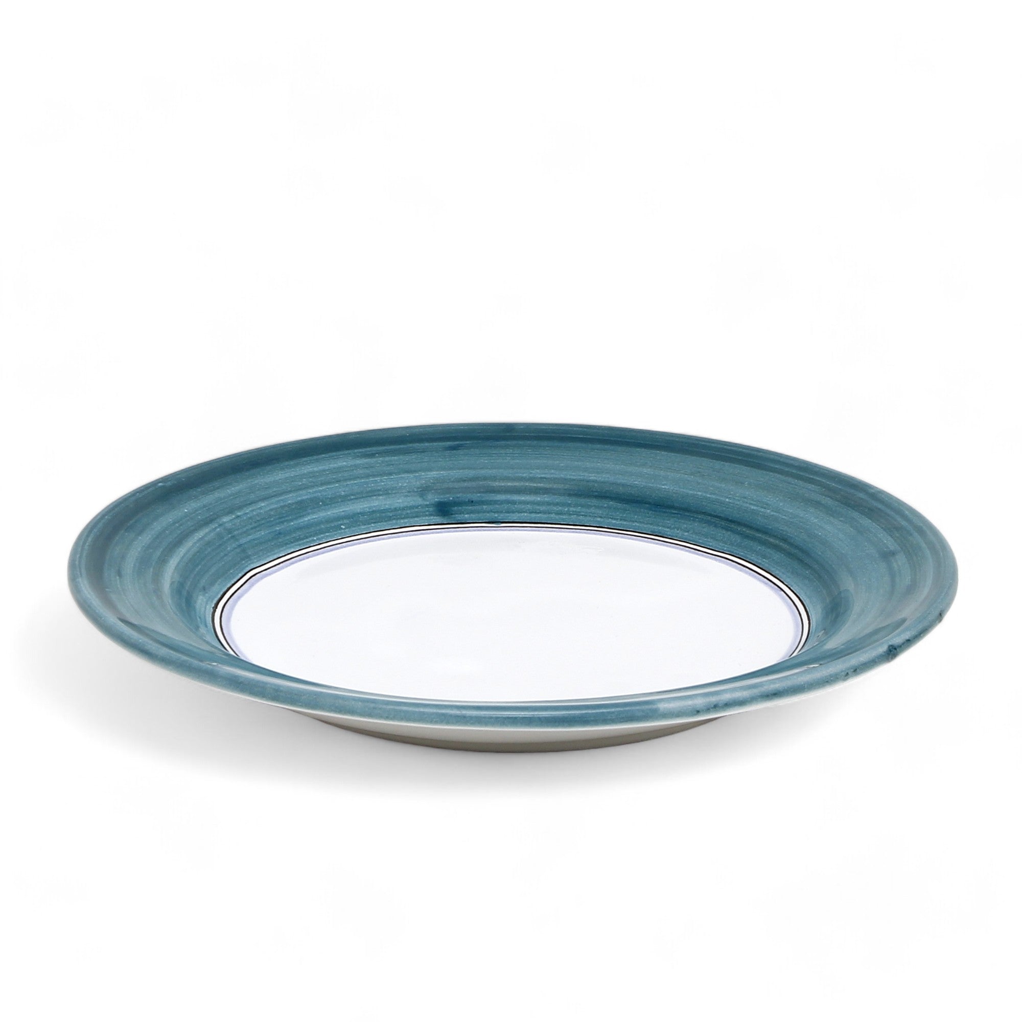 MONOCOLORE: Deruta Hand Painted Charger Buffet Platter TEAL GREEN