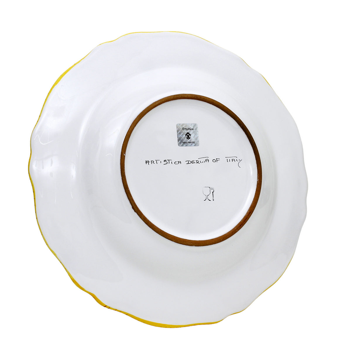 GIFT BOX: With Deruta Dinner Plate - DERUTA COLORI BLACK+GOLD design (4 Pcs)