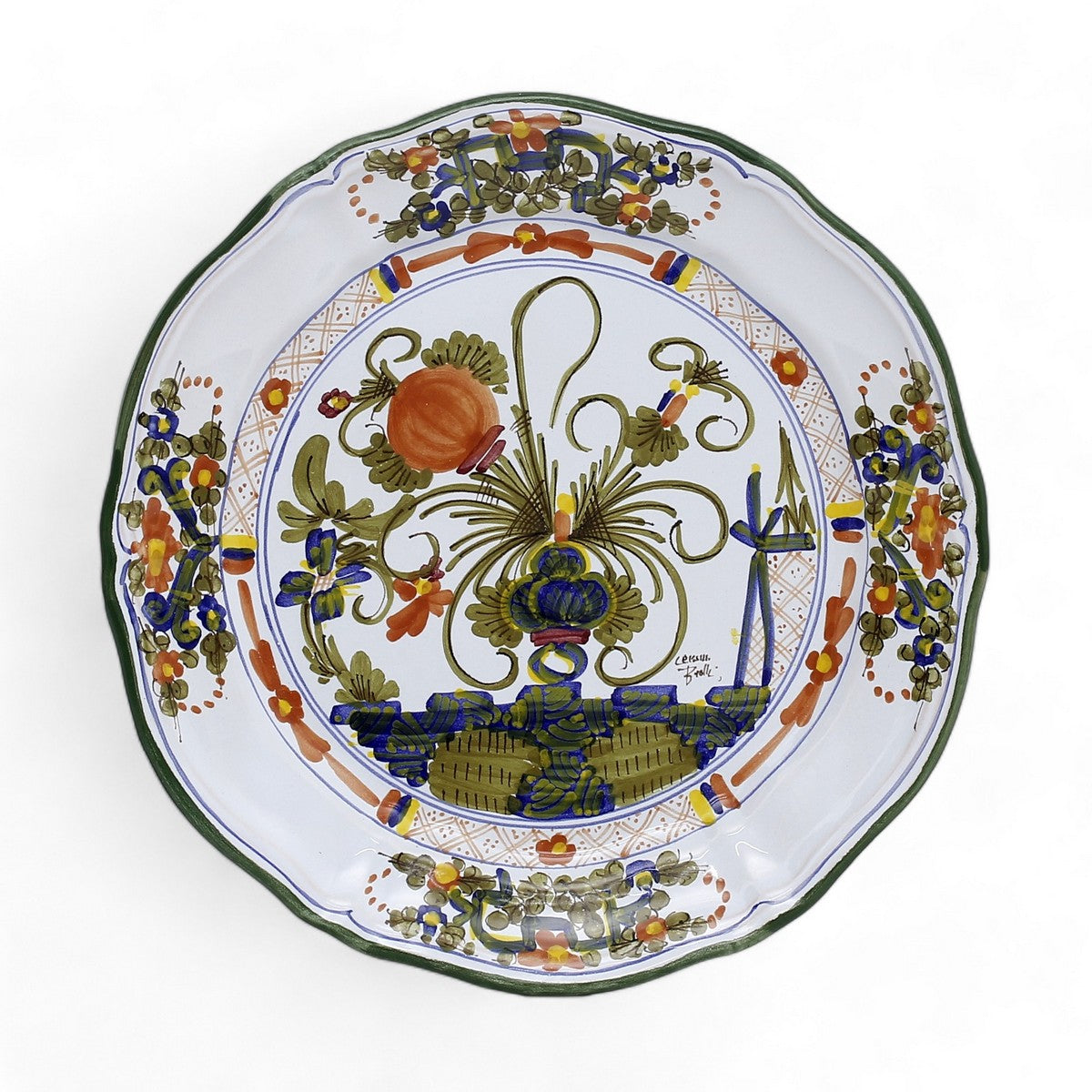 FAENZA-CARNATION: Scalloped dinner plate (11 D)