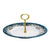 DERUTA COLORI: Tid Bit Server Plate AQUA-TEAL with Golden or Chrome Oval Metal Handle - artisticaitalian.com