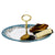 DERUTA COLORI: Tid Bit Server Plate AQUA-TEAL with Golden or Chrome Oval Metal Handle - artisticaitalian.com