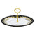 DERUTA COLORI: Tid Bit Server Plate BLACK/GOLD with Golden or Chrome Oval Metal Handle - artisticaitalian.com