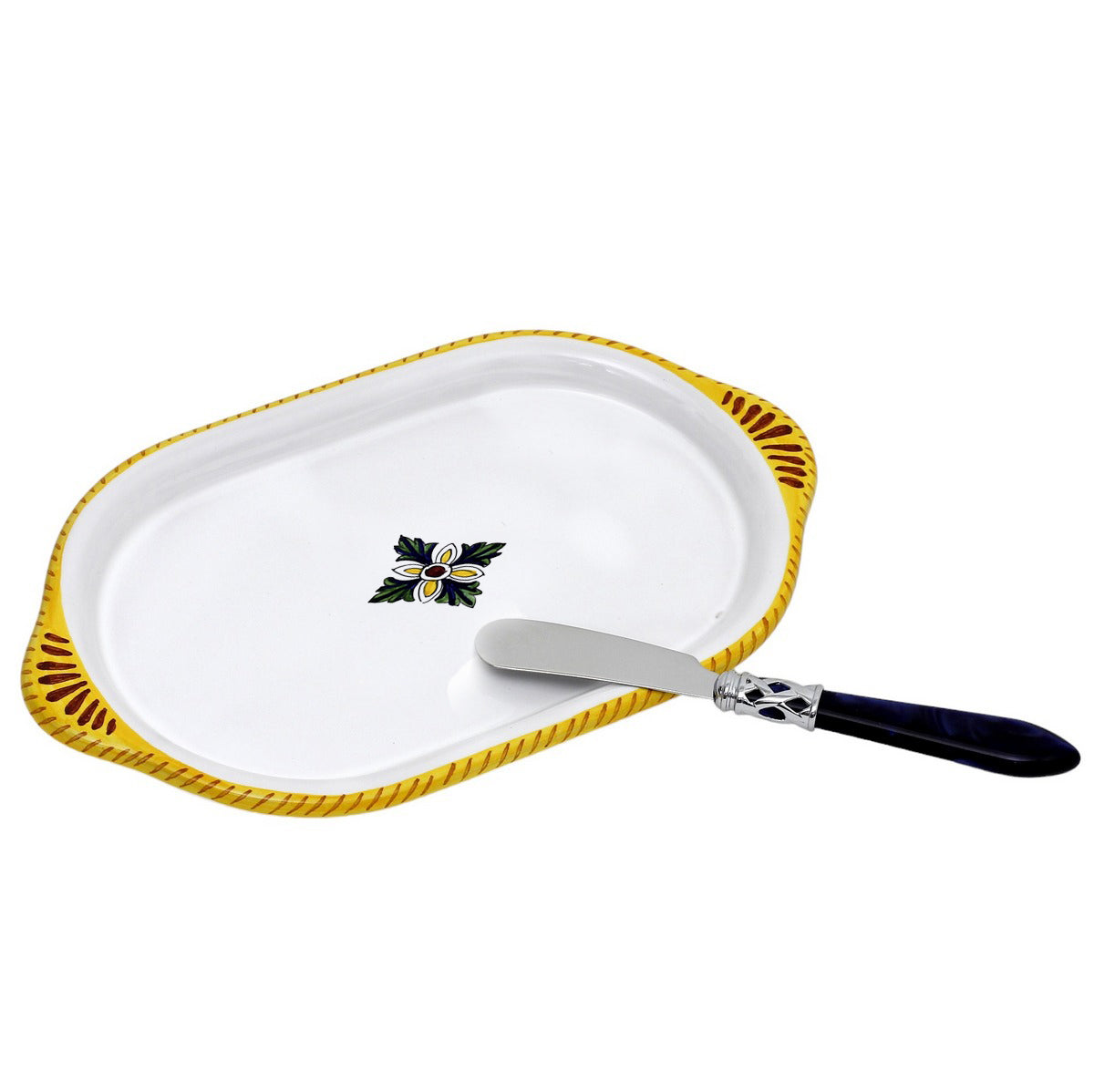 RAFFAELLESCO DELUXE: Oval Butter Tray + Spreader - Bundle Set