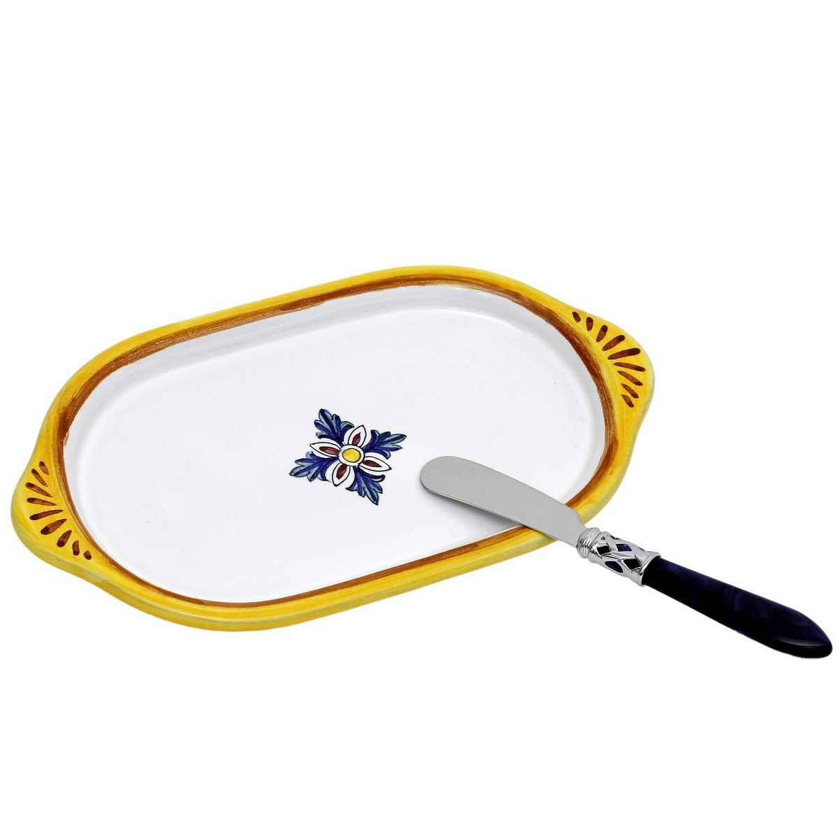 RICCO DERUTA DELUXE: Oval Butter Tray + Spreader - Bundle Set