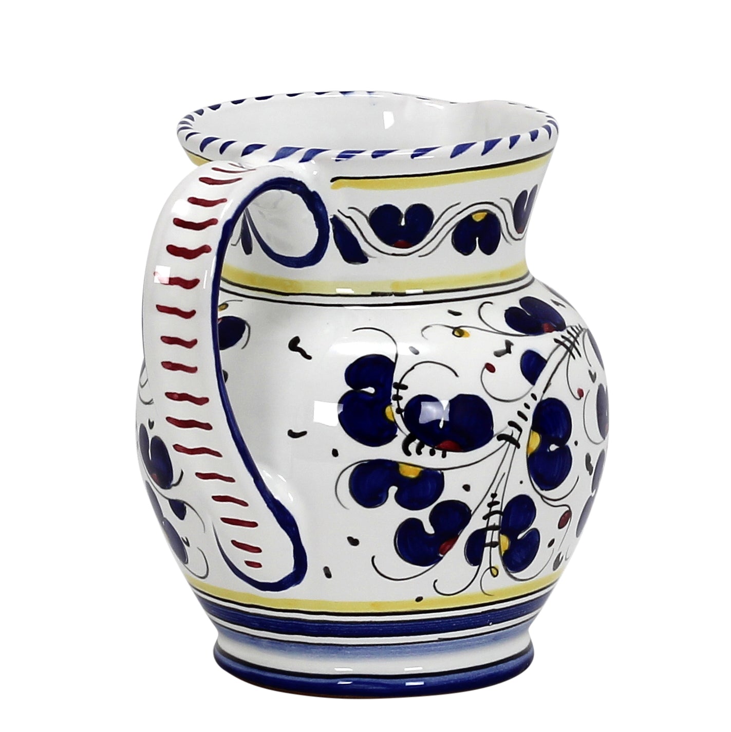 GIFT BOX: With authentic Deruta hand painted ceramic - Pitcher Blue Rooster Design