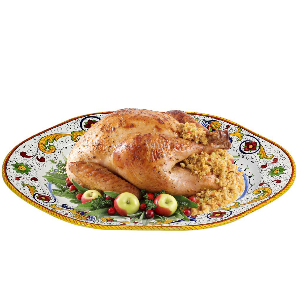 RAFFAELLESCO: Hexagonal Extra Large Hexagonal Serving Oval Turkey/Ham Platter