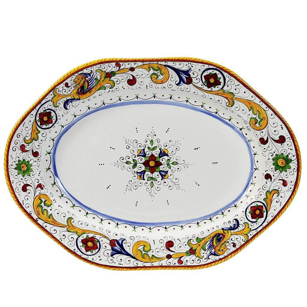 RAFFAELLESCO: Hexagonal Extra Large Hexagonal Serving Oval Turkey/Ham Platter