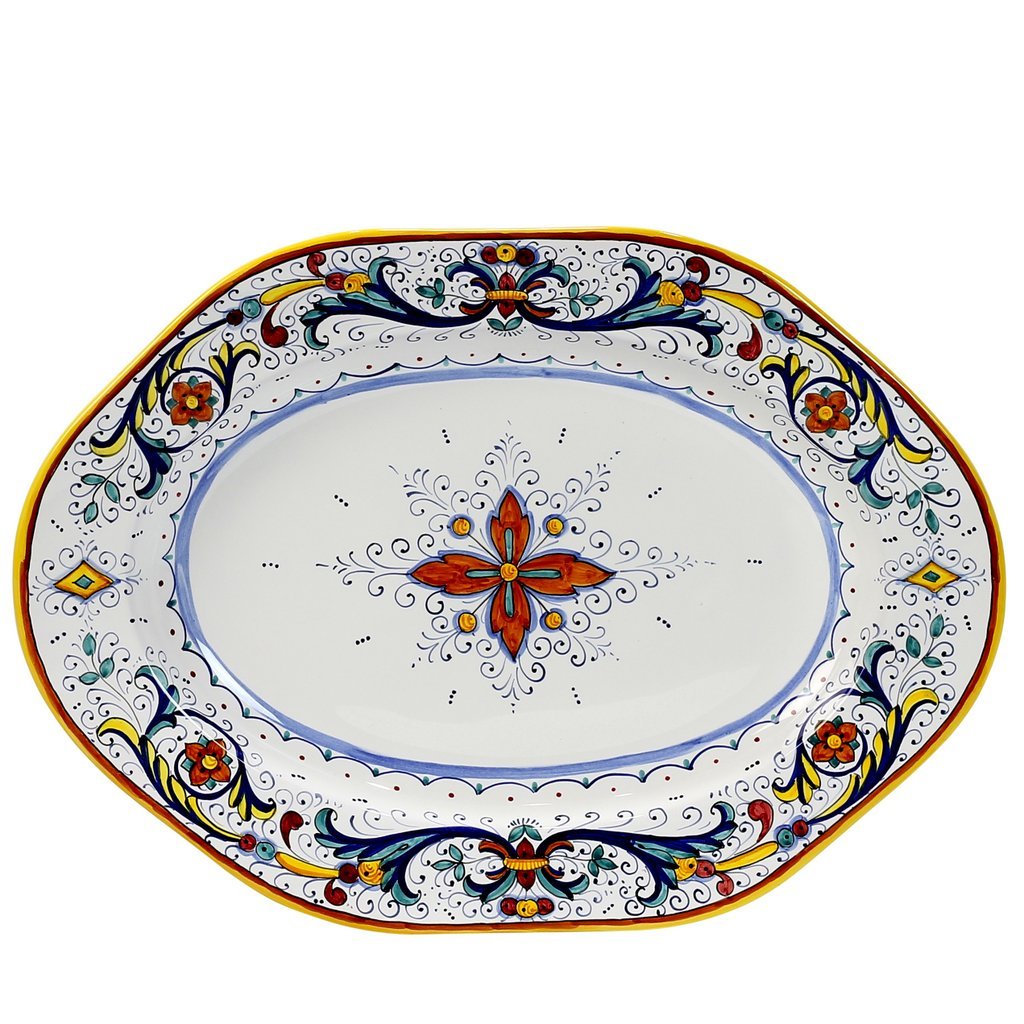 RICCO DERUTA: Hexagonal Extra Large Serving Oval Turkey/Ham Platter