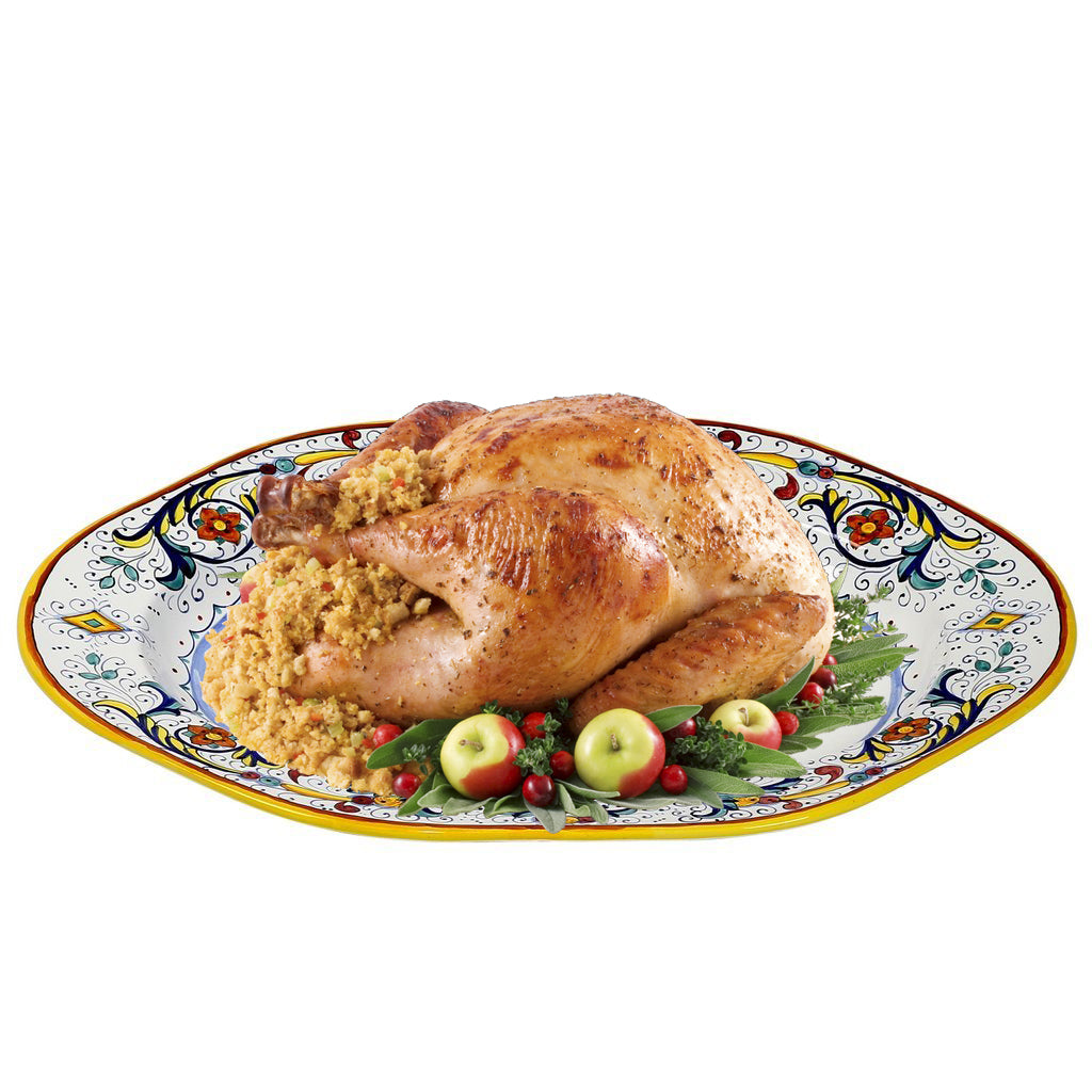 RICCO DERUTA: Hexagonal Extra Large Serving Oval Turkey/Ham Platter