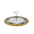 DERUTA FOGLIE VARIO: Tid Bit Server Plate Flat with Golden or Chrome Oval Metal Handle - artisticaitalian.com