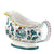 GIFT BOX: With authentic Deruta hand painted ceramic - Gravy Sauce Boat Green Rooster Design