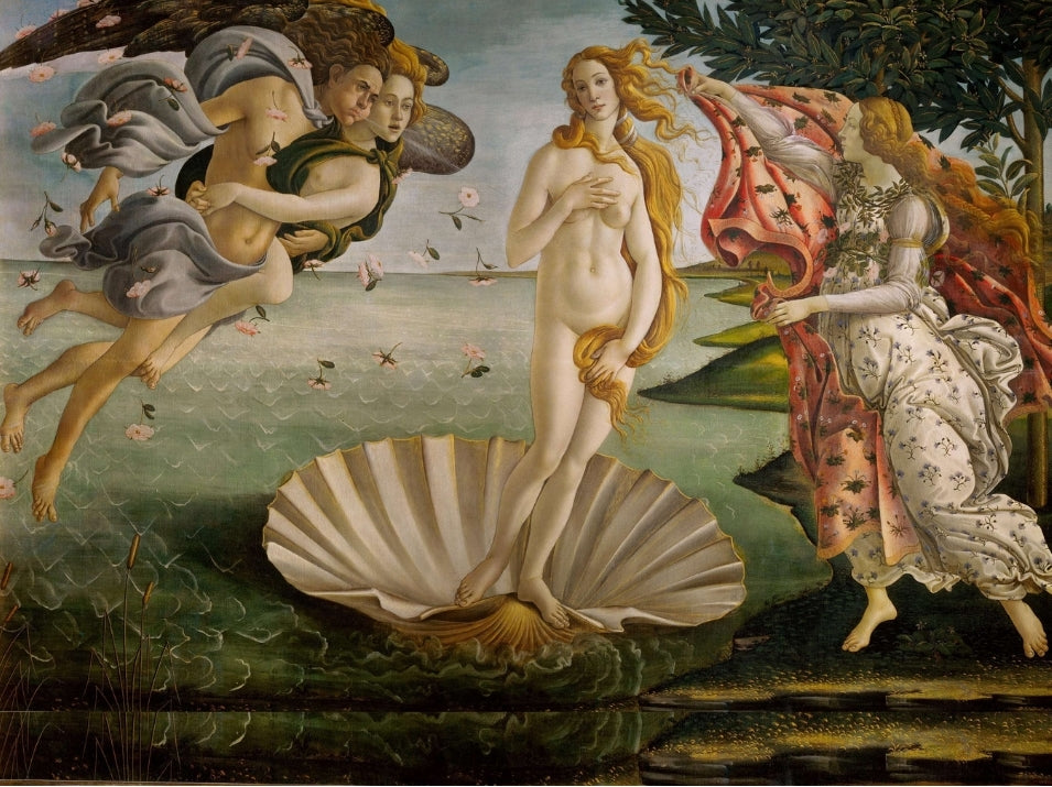 SUBLIMART: Wood Box  Lined large wood box with printed tile - Opera "The Birth of Venus" by Sandro Botticelli