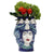 MICALE DI ARCIREALE: Deluxe Moorish Sicilian Head Vase - Woman Two Blue Tones Accents (Large)