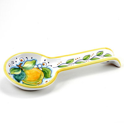 GIFT BOX GOLD LOGO: With authentic Deruta hand painted ceramic - DERUTA: Spoon rest LIMONI