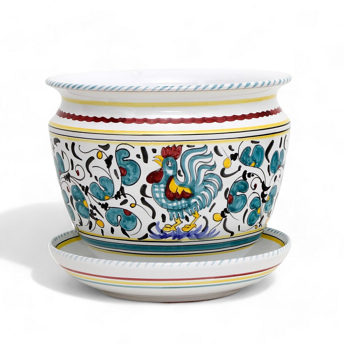 ORVIETO GREEN ROOSTER: Luxury Cachepot Planter Small