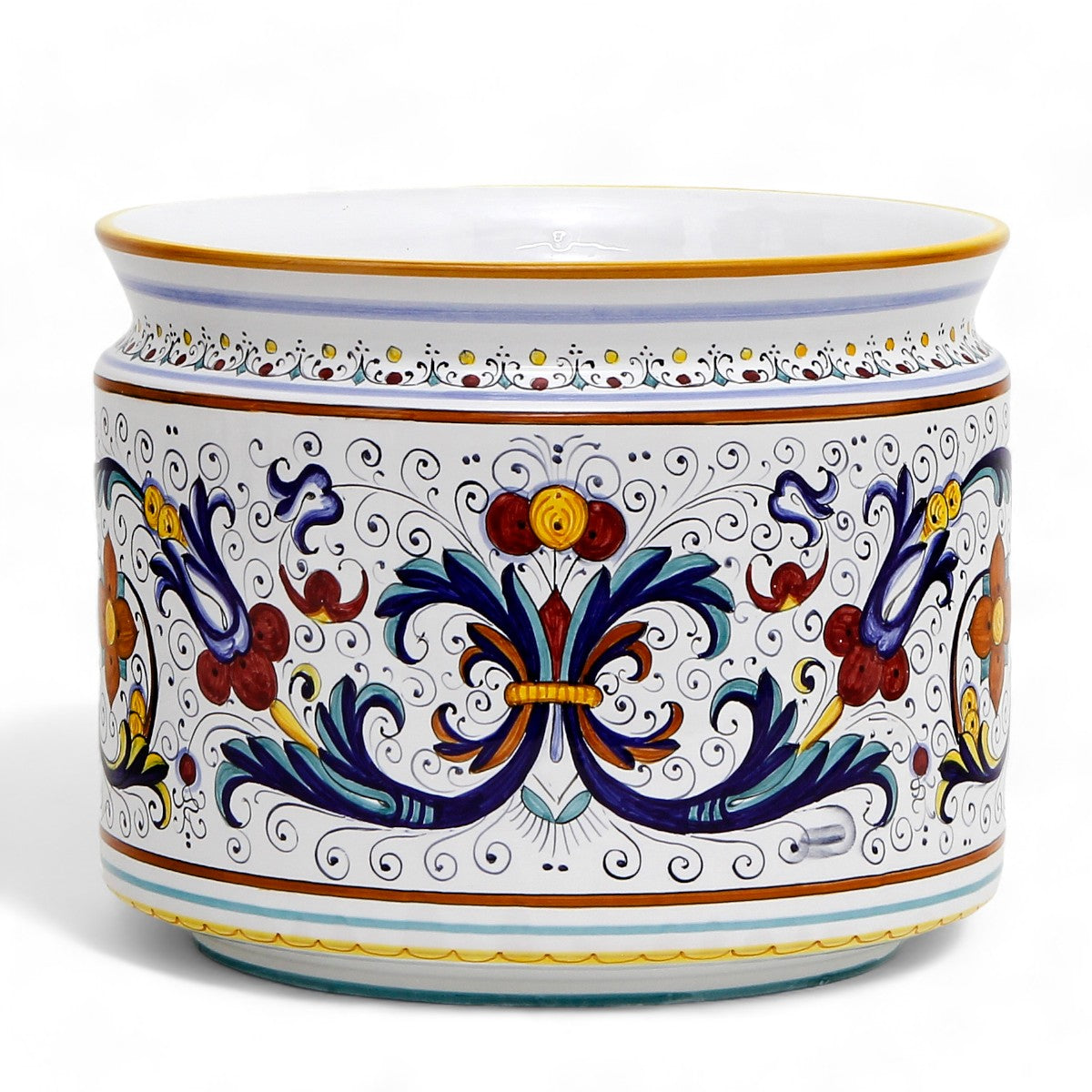 RICCO DERUTA: Cylindrical Cover Pot Ricco Deruta Design - Cachepot Planter (Large)