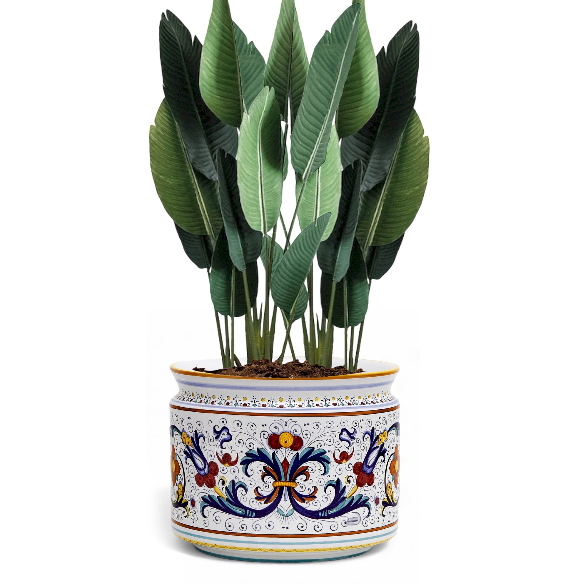 RICCO DERUTA: Cylindrical Cover Pot Ricco Deruta Design - Cachepot Planter (Large)