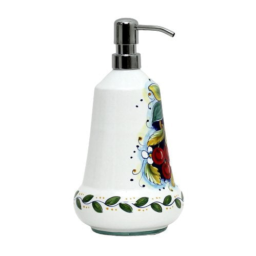 GIFT BOX: With authentic Deruta hand painted ceramic - Liquid Soap/Lotion Dispenser Frutta Design