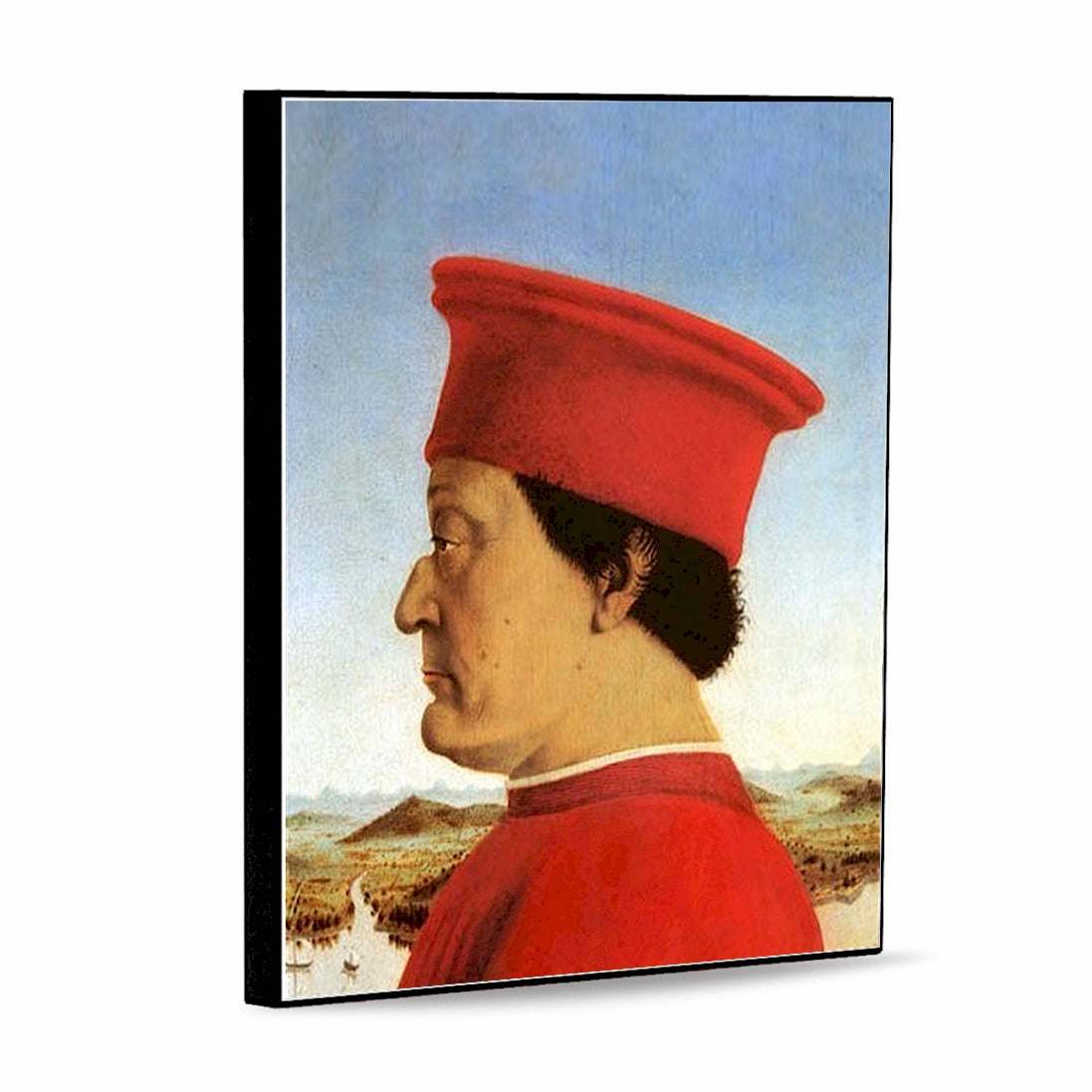 AFFRESCO: Panel Tile - Opera "Federico di Montefeltro" portrait by Piero della Francesca (8x10)