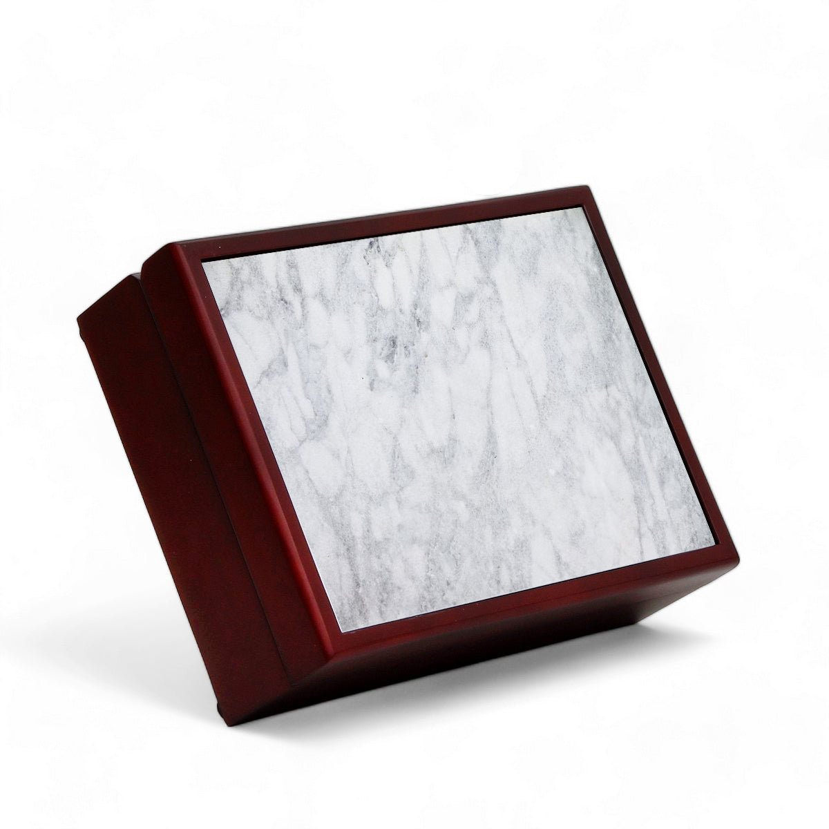 SUBLIMART: Wood Box  Lined large wood box with printed tile - Carara White Marble by Marmo di Carrara