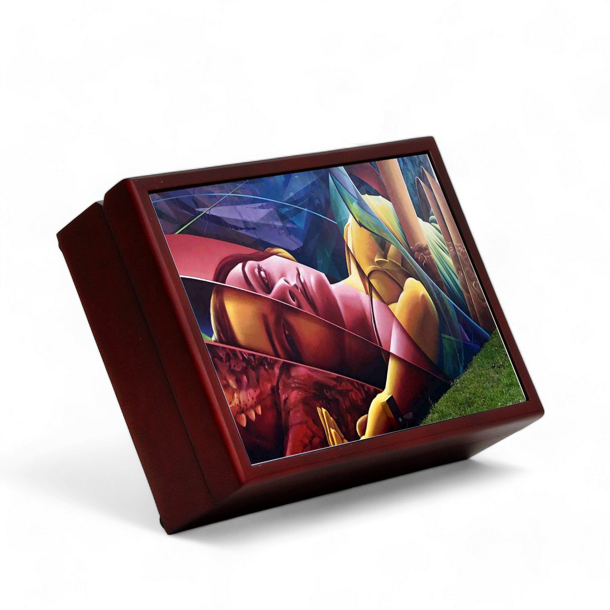 SUBLIMART: Wood Box  Lined large wood box with printed tile - Opera "Winwood Inspiration"