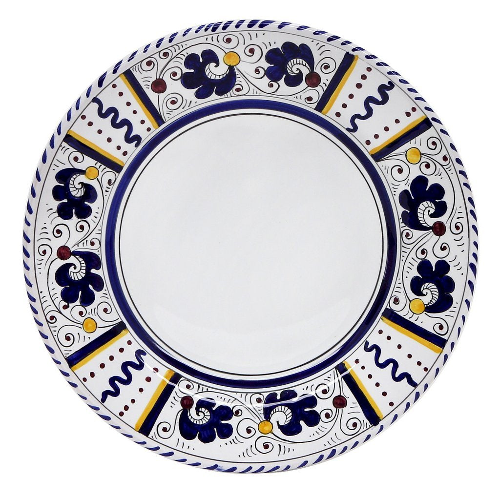 GIFT BOX: With Deruta Dinner Plate - BLUE ROOSTER design (4 Pcs)