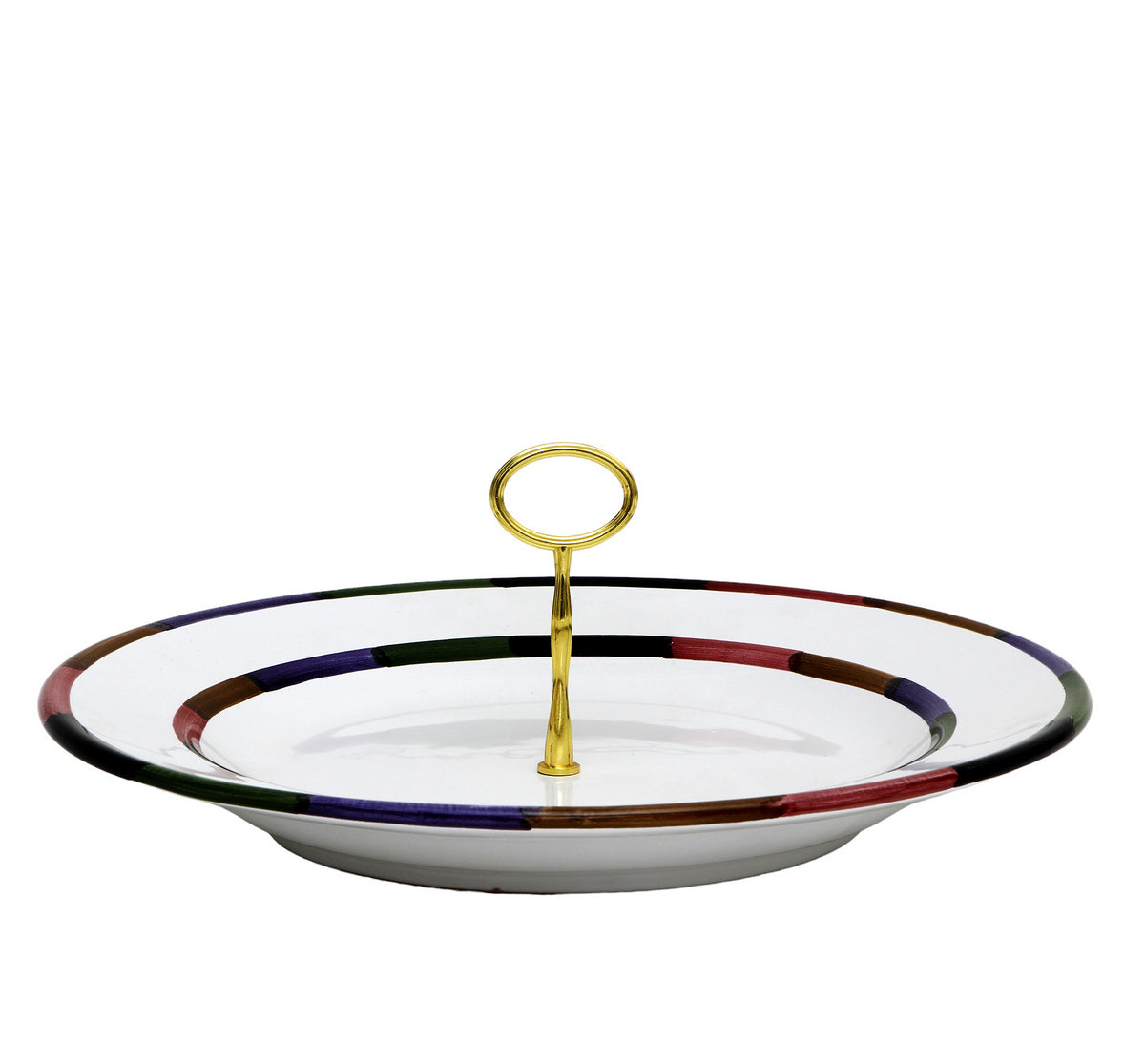 CIRCO: Tid Bit Server Large Plater with Golden or Chrome Oval Metal Handle - artisticaitalian.com