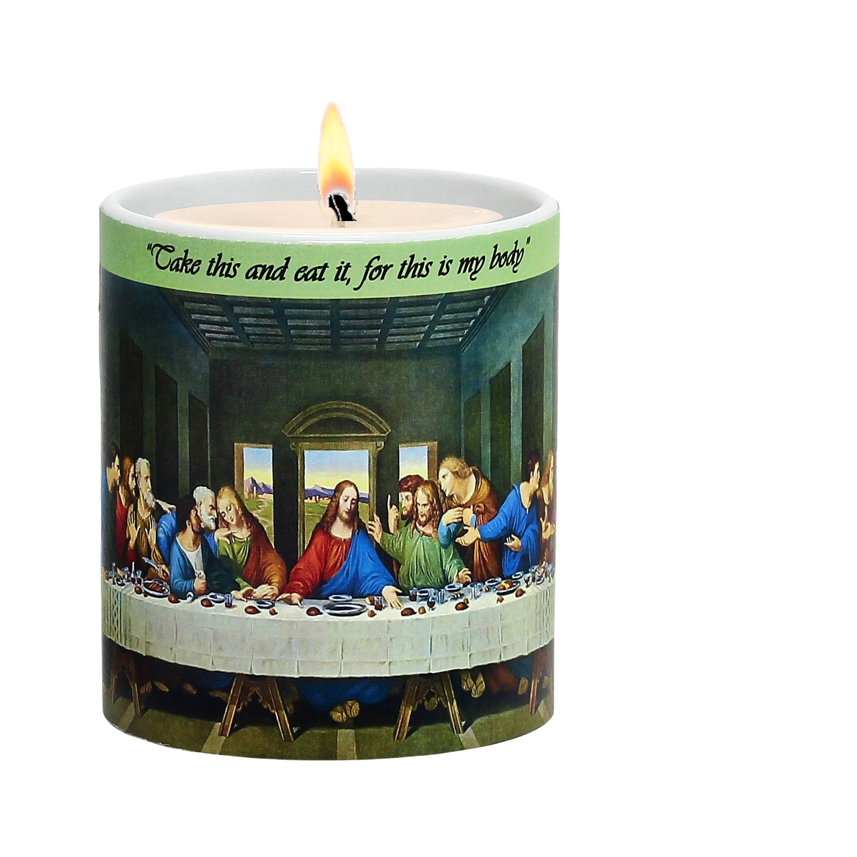 SUBLIMART: Prayer Candle - Porcelain Soy Wax Candle - The Last Supper