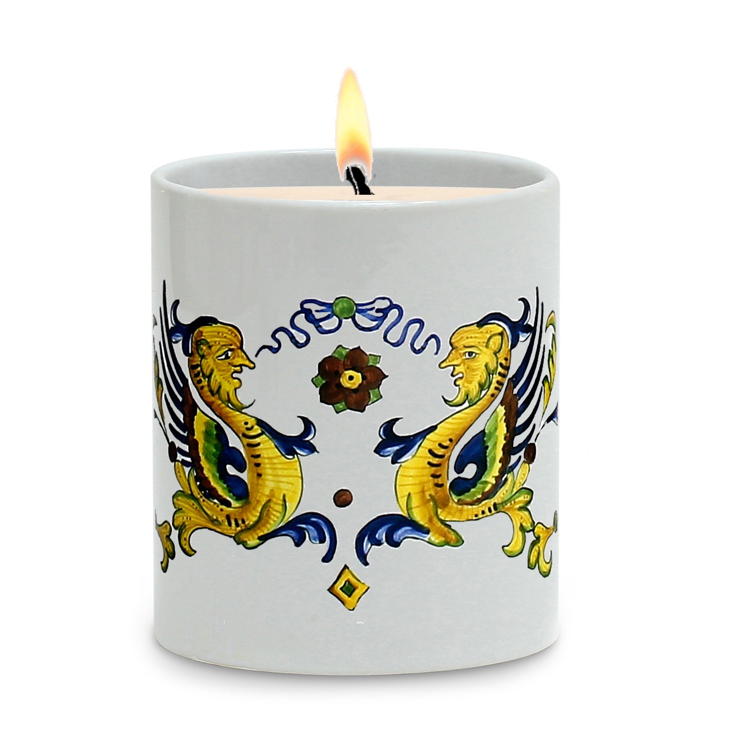 SUBLIMART: Deruta Style - Porcelain Soy Wax Candle (Design #DER02)