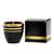 HOLIDAYS DERUTA MILANO: Large Candle Black with Hand Painted Pure Gold Stripes - artisticaitalian.com