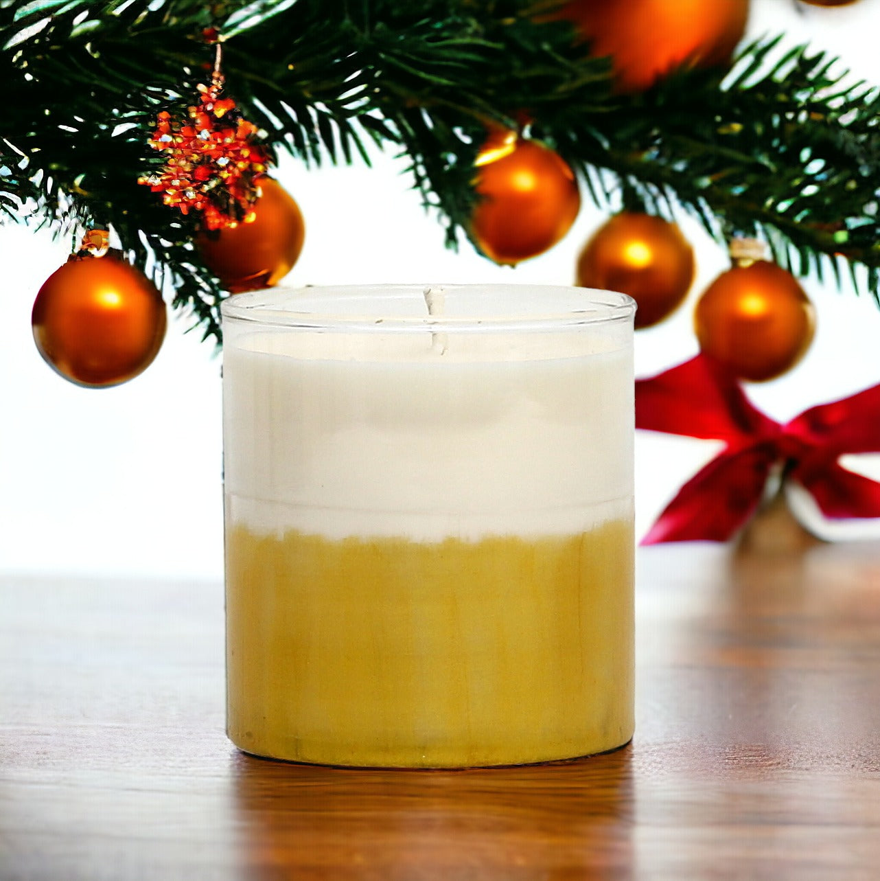 GILDED: Soy Wax Candle with hand painted gold accent. Standard round glass container