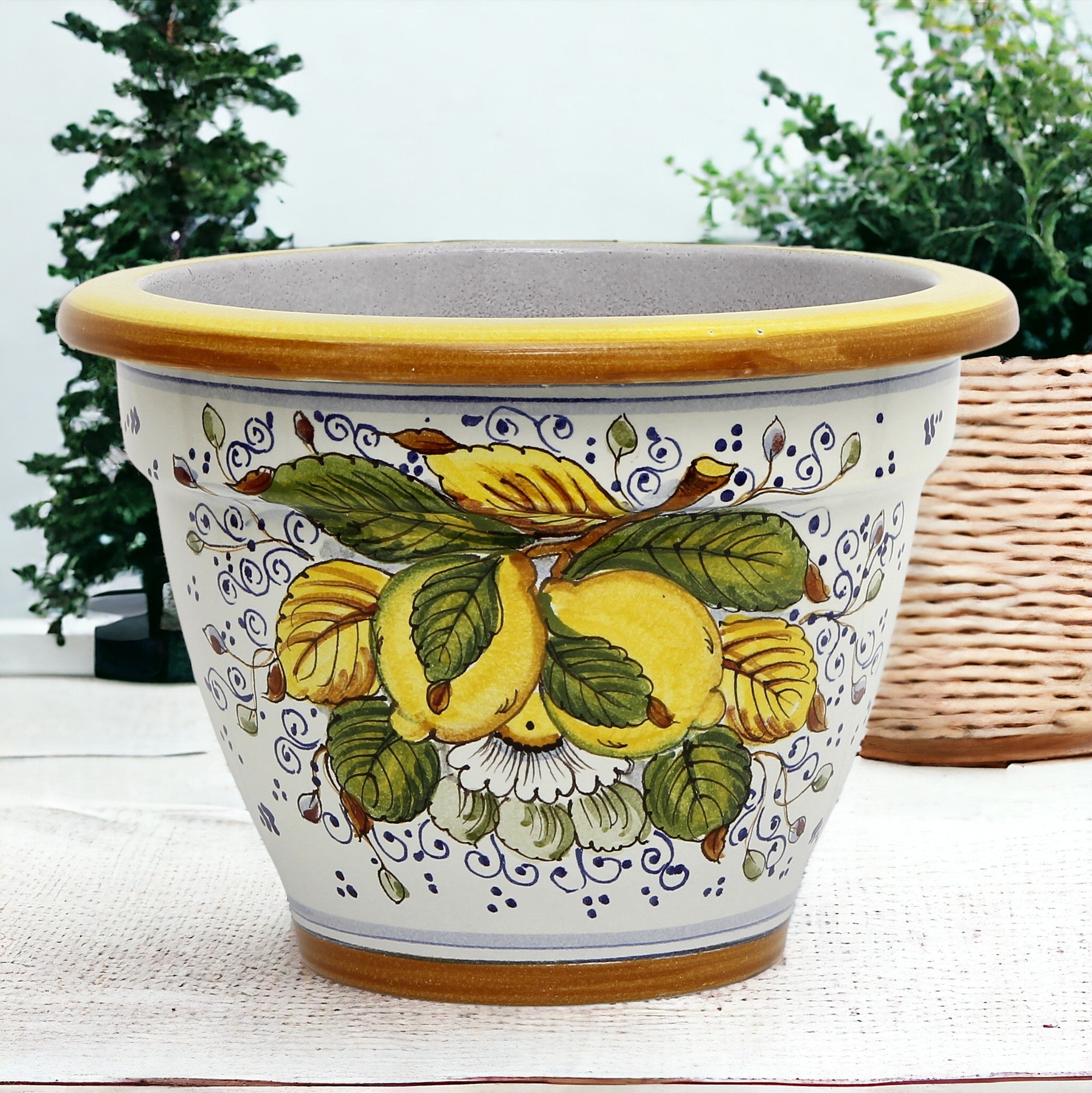 TOSCANA PLANTERS: Round Tuscan planter/vase 'Campana' - Strong Terracotta indoor/outdoor freeze resistant - POSITANO Design