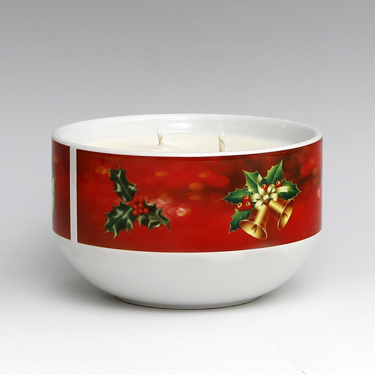 SUBLIMART: Two Wicks Soy Wax Candle in a Porcelain Bowl - Santa Claus (Design #XMS01)