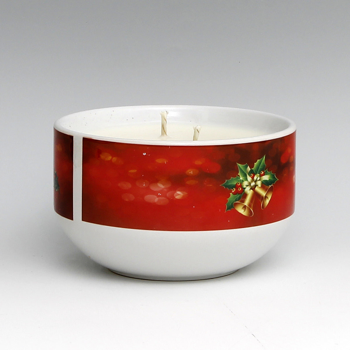 SUBLIMART: Two Wicks Soy Wax Candle in a Porcelain Bowl - Santa Claus (Design #XMS02)