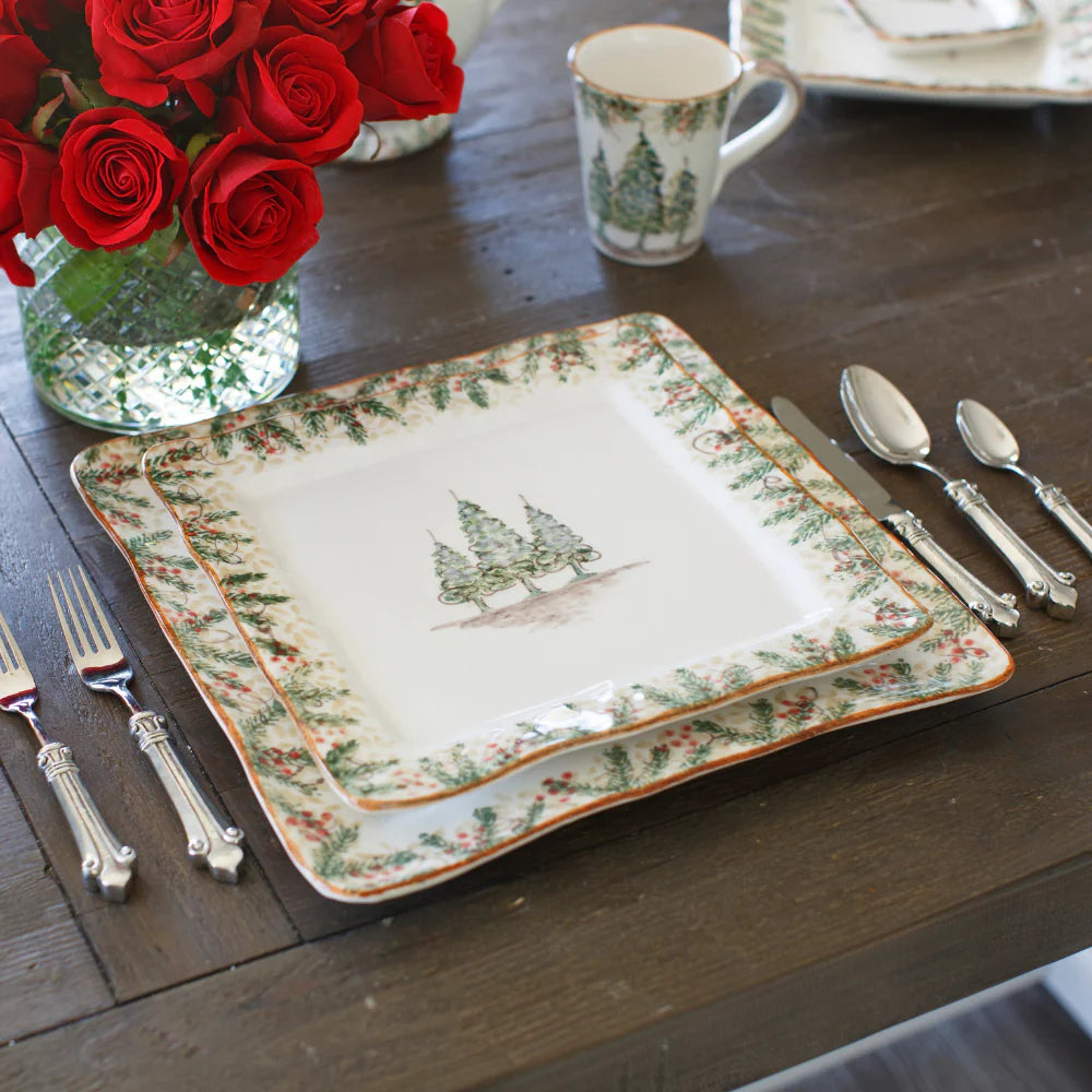 ARTE ITALICA: Natale Square Dinner Plate