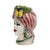 CALTAGIRONE: Sicilian Moorish Head Vase - Woman with Pink Turban + Lemons (Medium 11" H.)