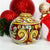 CHRISTMAS ORNAMENT: Caltagirone Round Ball (3.25" Ø) - RED