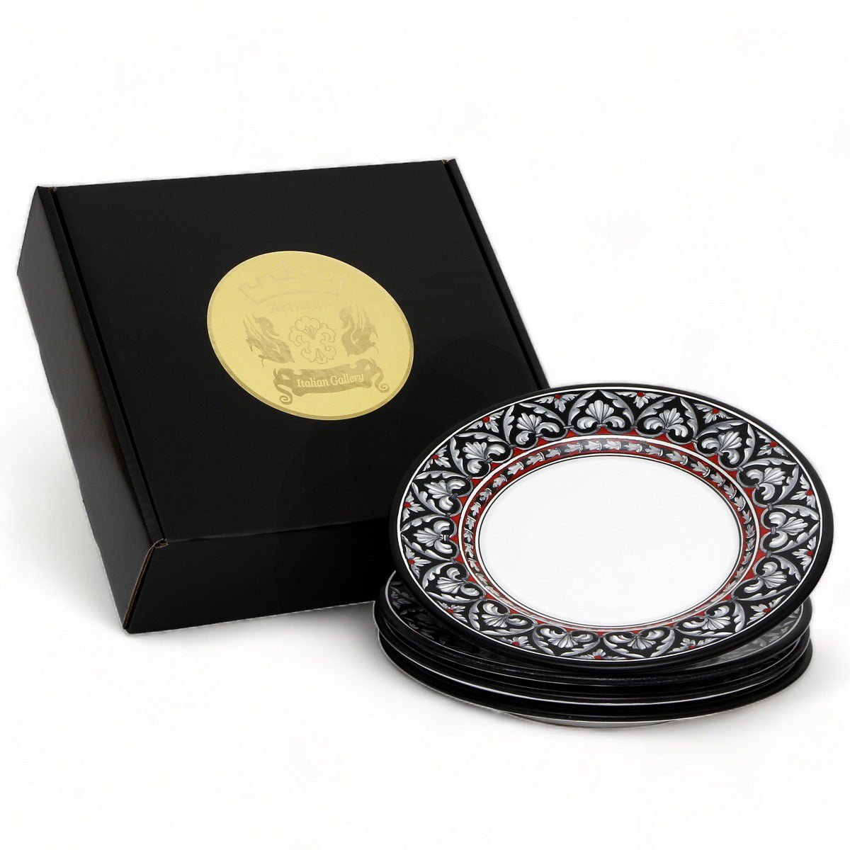 GIFT BOX: With Deruta Dinner Plate - RINASCIMENTO design (4 Pcs)