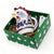 GIFT BOX CHRISTMAS: Green Gift Box with Deruta Orvieto Blue Rooster of Fortune Pitcher