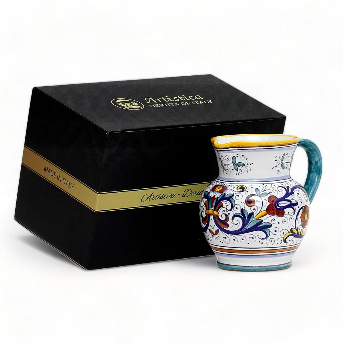 GIFT BOX: With authentic Deruta hand painted ceramic - Pitcher Ricco Deruta Design