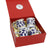 GIFT BOX: DeLuxe Glossy Red Gift Box with Blue Rooster Mugs 10 Oz. (Set of 4 pcs)