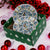 GIFT BOX CHRISTMAS: Green Gift Box with Deruta Green Rooster Salad Plates (Set of 4 pcs)