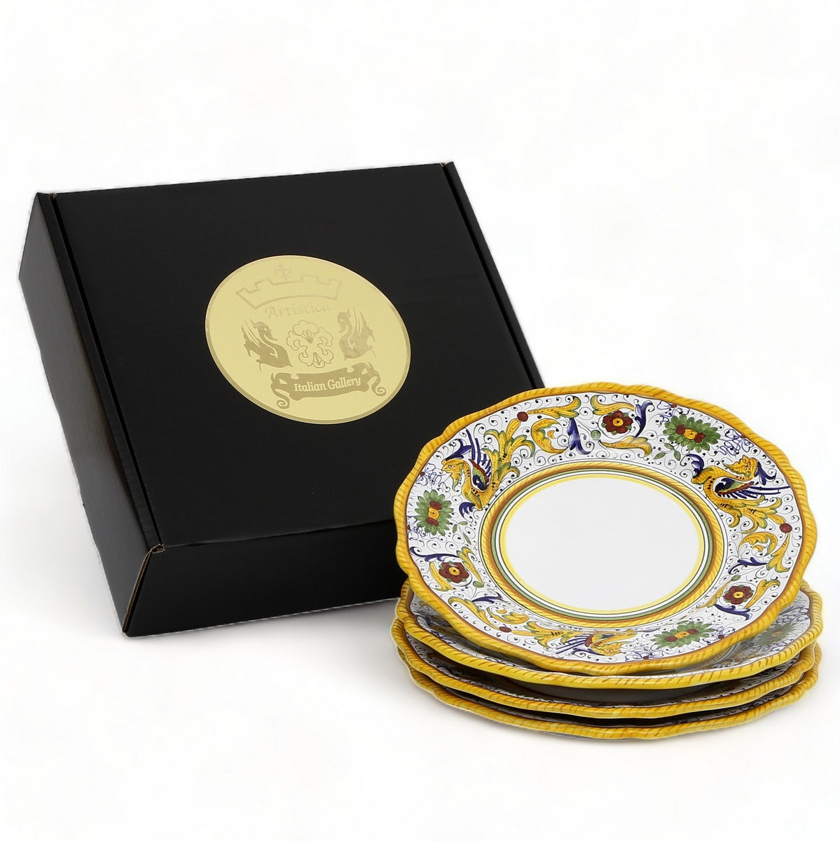 GIFT BOX: With Deruta Dinner Plate - RAFFAELLESCO design (4 Pcs)