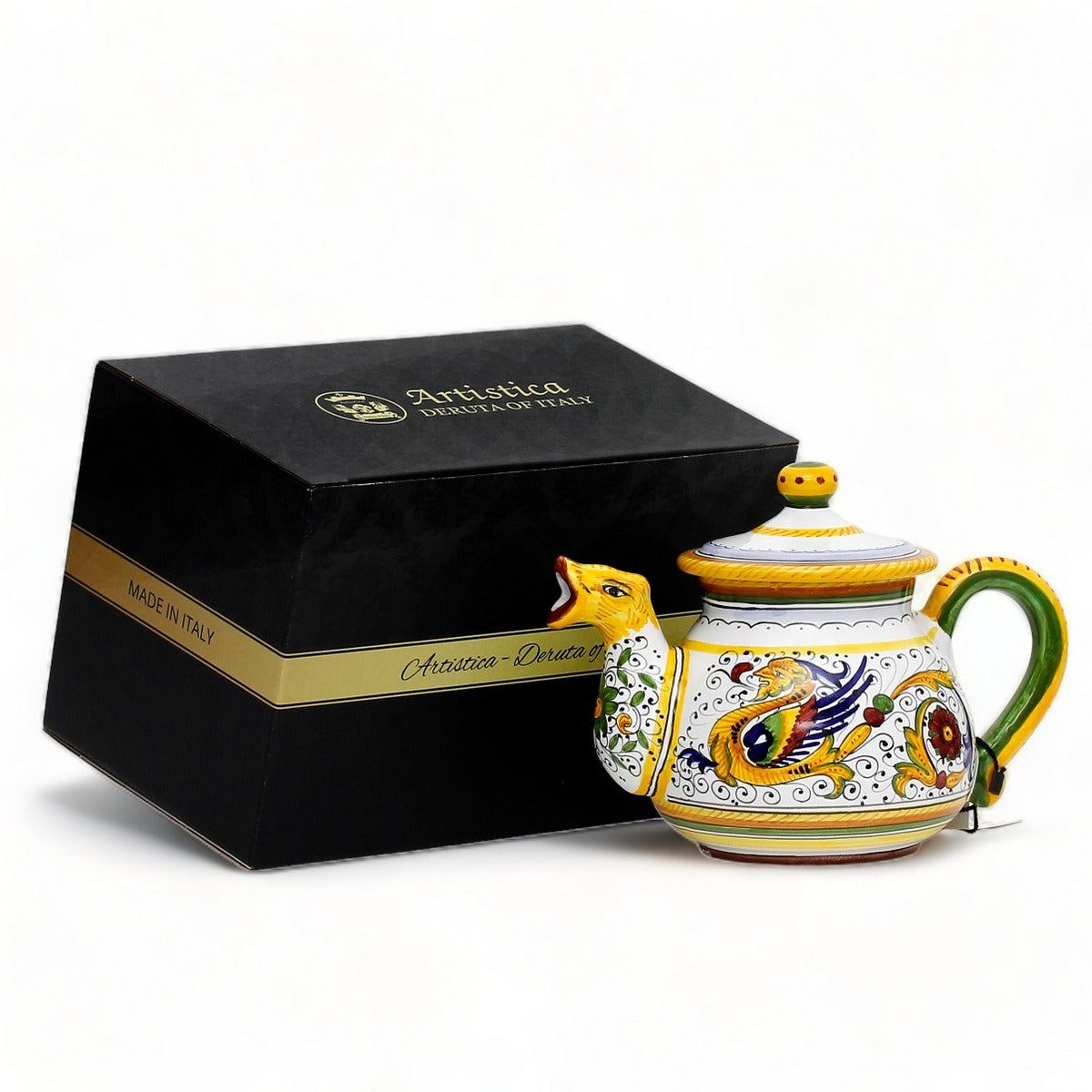 GIFT BOX: With authentic Deruta hand painted ceramic - Teapot Deluxe Raffaellesco Design