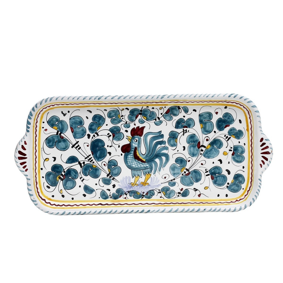 ORVIETO GREEN ROOSTER: Rectangular Tray