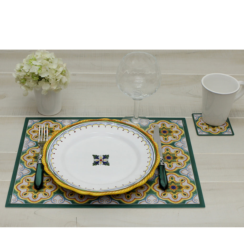 ITALIAN DREAM: Set of 4 Placemats + 4 Coasters - Design VIETRI/D - artisticaitalian.com