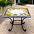 CERAMIC STONE TABLE SQUARE + IRON BASE: POSITANO VIETRI AMALFI Design with Blue Rim