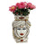 CALTAGIRONE: Moorish Sicilian Head Vase - Woman Antiqued White glaze with 24 Carats Gold Accents (Extra Large)