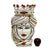 CALTAGIRONE: Moorish Sicilian Head Vase - Woman Antiqued White glaze with 24 Carats Gold Accents (Extra Large)